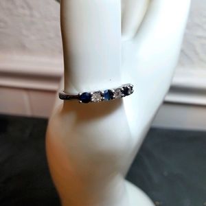 Sapphire/Diamond wedding band Size 9